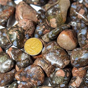 1kg Riolita Rolado Pedra Vulcânica M 20 a 35mm Tipo B