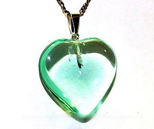 05 Pingente Coração Pedra Obsidiana Verde Pino Prateado Atacado