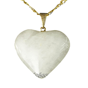03 Pingente Coração Quartzo Leitoso Natural Montagem Dourado Atacado