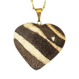 05 Pingente Coração Jaspe Brecha Natural Montagem Banho Dourado Atacado