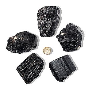 05 Turmalina Preta Pedra Natural 200 a 250g Média 7cm Tipo B Atacado