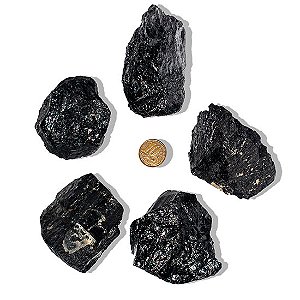 05 Turmalina Preta Pedra Natural 150 a 200g Média 7cm Tipo B Atacado