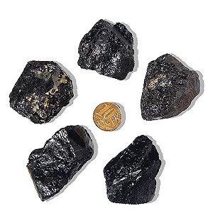 05 Turmalina Preta Pedra Natural 50 a 60g Média 4cm Tipo B Atacado