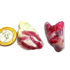 02 Turmalina Rosa Rolado Pedra de Garimpo Colecionador