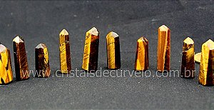 10 Mini Pontinha Gerador OLHO DE TIGRE Furado Para Pingente Furo por cima Tamanho 2.5  Cm
