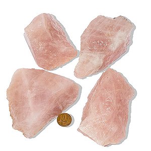 03 Cristal Rosa Pedra Bruto 300 a 400g Média 5 a 10cm Tipo B