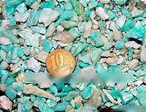0,2 Kg Cascalho Bruto Amazonita Verde 8 a 15mm Tipo A