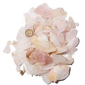 01 Kg Cascalho Bruto Quartzo Rosa Natural 10 a 80mm Tipo B