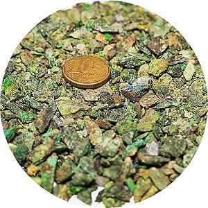 0,1 Kg Cascalho Bruto Malaquita Verde 10 a 20mm Tipo B