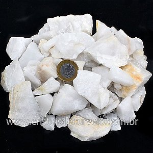 05 Kg Cascalho Bruto Quartzo Leitoso 10 a 20mm Tipo B