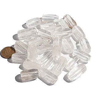 10 Barril Furado Longitudinal Pedra Cristal 25mm Tipo B