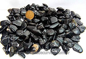 0,5 kg Turmalina Preta M Rolado Polido 18 mm Pedra Class A