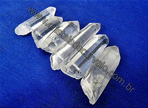 Fio 20 Ponta de Cristal LEMURIA Furado Vazado para colar