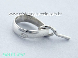 1 Presilha Com Pino Prata 950 Para Montagem de Pingentes com Furo