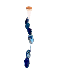 10 Mensageiro dos Ventos Chapas de Ágata Azul Paz Calma