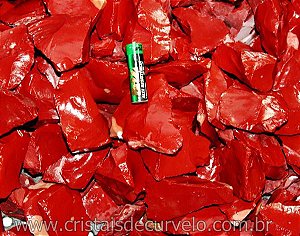 1kg Cascalho Jaspe Vermelho Bruto Para Orgonite Classe A