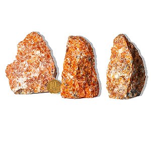 05 Calcita Laranja Pedra Pé Serrado Natural 200 a 300g TipoB
