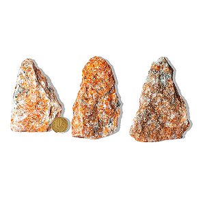 10 Calcita Laranja Pedra Pé Serrado Natural 300 a 400g TipoB