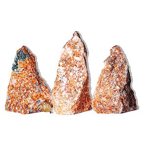 10 Calcita Laranja Pedra Pé Serrado Natural 1 a 2Kg Tipo B