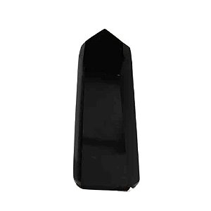 03 Ponta Obsidiana Negra 5 a 6 cm Sextavado Pedra Natural Lapidado
