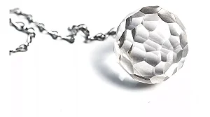 100 Prisma Feng Shui Bola Multifacetada Cristal de Quartzo Montado Corrente e Tulipa