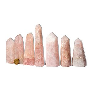 01 Kg Pontas Quartzo Rosa 80 a 200g Tipo B Gerador Atacado