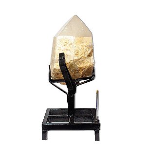Pedra Quartzo Cristal Ponta Retificada Com Base 20Kg 54cm