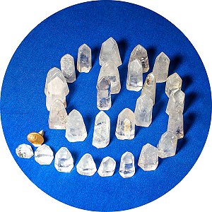50 Ponta Cristal Polido Liso Natural Média 40mm Classe C