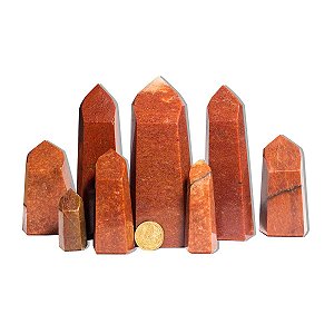 01 Kg Ponta Quartzo Vermelho Lapidado Pedra Natural Tipo B