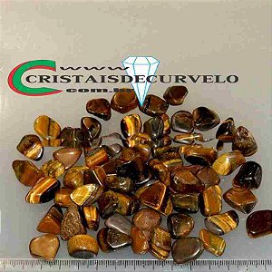 1Kg Olho de Tigre Rolado Pedra Natural Areia Aprox. 3 a 8mm