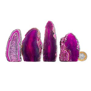 01 Kg Geodo de Ágata Rosa Tamanho 7 a 12cm Classe B
