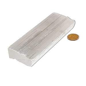 01 Selenita Bastao Médio 12 a 14cm Pedra Bruto Canudo Natural