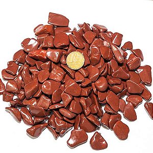 1kg Jaspe Vermelho Rolado Pedra Natural Areia Aprox. 3 a 8mm