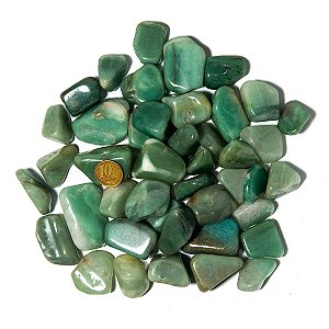 1 kg Quartzo Verde Rolado Pedra Natural M 20 a 35mm Tipo C