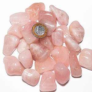 1 kg Quartzo Rosa Rolado Pedra Natural G 30 a 45mm Classe C
