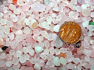 1 Kg Quartzo Rosa Rolado Pedra Natural Areia 1 a 5 mm Classe C