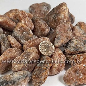 5Kg Calcita Laranja Cascalho Batido Pedra G 30 a 45mm Tipo B