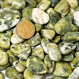 1kg Serpentinita Rolado Pedra Natural PP 5 a 10mm Tipo B
