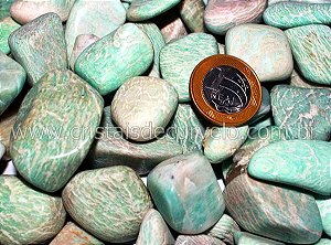 1Kg Amazonita Verde Rolado Pedra Natural G 30 a 45mm Tipo B