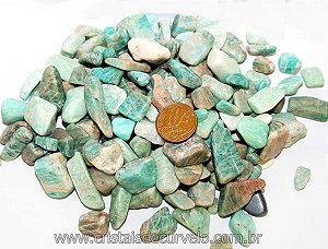 1Kg Amazonita Verde Rolado Pedra Natural M 20 a 35mm Tipo C