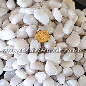 5kg Quartzo Leitoso Rolado Pedra Natural P 10 a 20mm Tipo B