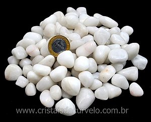 1kg Quartzo Leitoso Rolado Pedra Natural M 20 a 35mm Tipo B