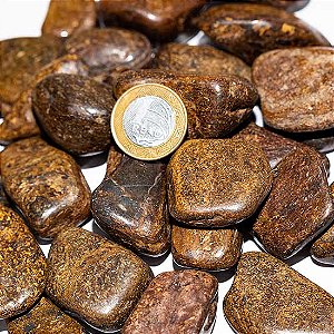 5kg Bronzita Rolado Pedra Natural G 30 a 45mm Tipo B