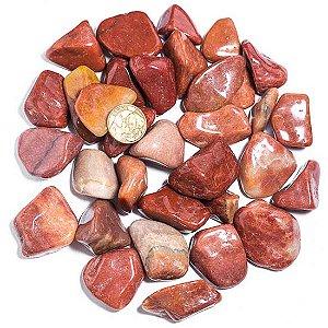 1kg Quartzo Vermelho Rolado Pedra M 20 a 35mm Tipo B
