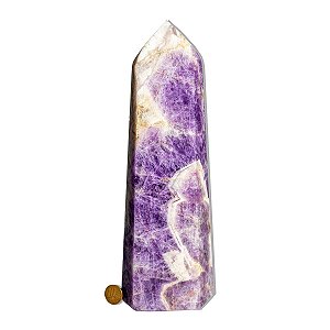 Ponta Ametista Chevron Pedra Natural 27cm 2,1kg Classe A