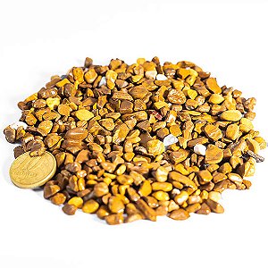 1kg Jaspe Amarelo Rolado Pedra Natural PP 5 a 10mm Aprox
