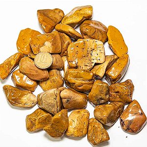 1kg Jaspe Amarelo Rolado Pedra Natural G 30 a 45mm Tipo B