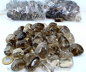 1kg Quartzo Fumê Rolado Pedra Natural G 30 a 45mm Tipo A