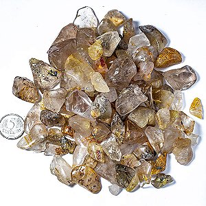 1kg Quartzo Rutilado Rolado Natural M 20 a 35mm Tipo B