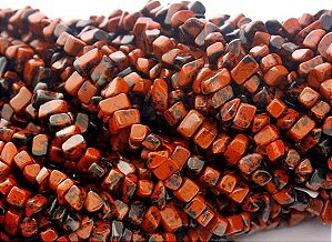 Fio Cascalho Obsidiana Mahogany Furado 90 cm Para Fazer Pulseira